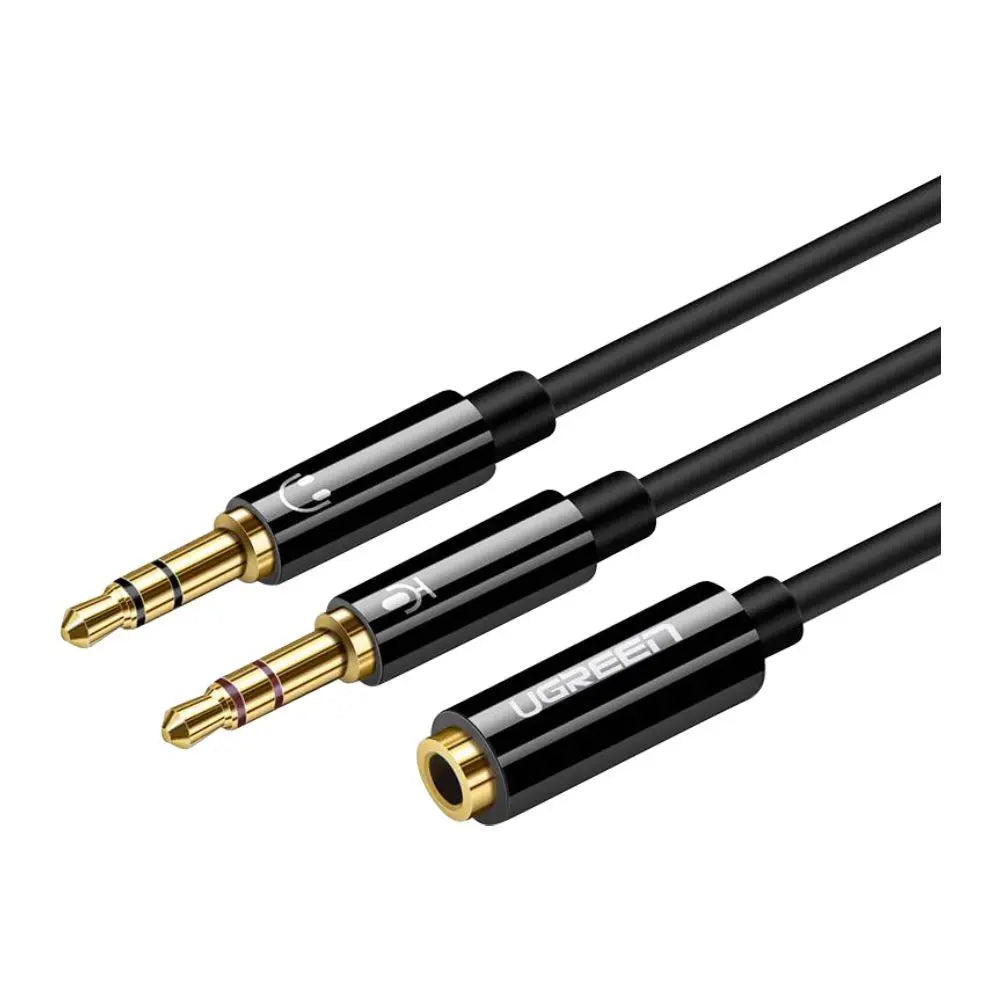 Ugreen 20899 3.5MM Female To 2 Male Audio Cable, Aluminum Case DOT COMPUTERS