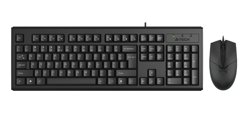 A4tech Multimedia FN Wired Combo Set USB Black KR-83+OP-550S Silent Click US Layout DOT COMPUTERS