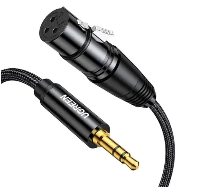 UGREEN 20244 3.5MM THREE-POLE MALE TO XLR FEMALE AUDIO CABLE 2M DOT COMPUTERS