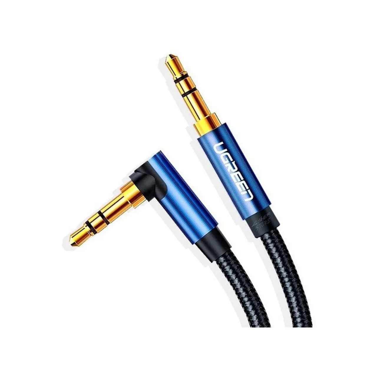 UGREEN 10689 3.5MM MALE TO 3.5MM MALE CABLE GOLD PLATED METAL CASE WITH BRAID – 5M BLUE DOT COMPUTERS