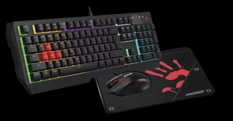 B1700 Neon Gaming Keyboard Mouse Mousepad Combo DOT COMPUTERS