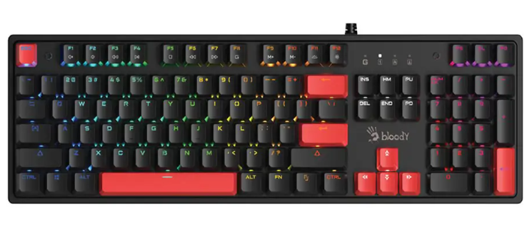 Bloody S520N Bloody Mechanical Switch RGB Gaming Keyboard | Fire Black - BLMS Red Plus Mechanical Switch DOT COMPUTERS