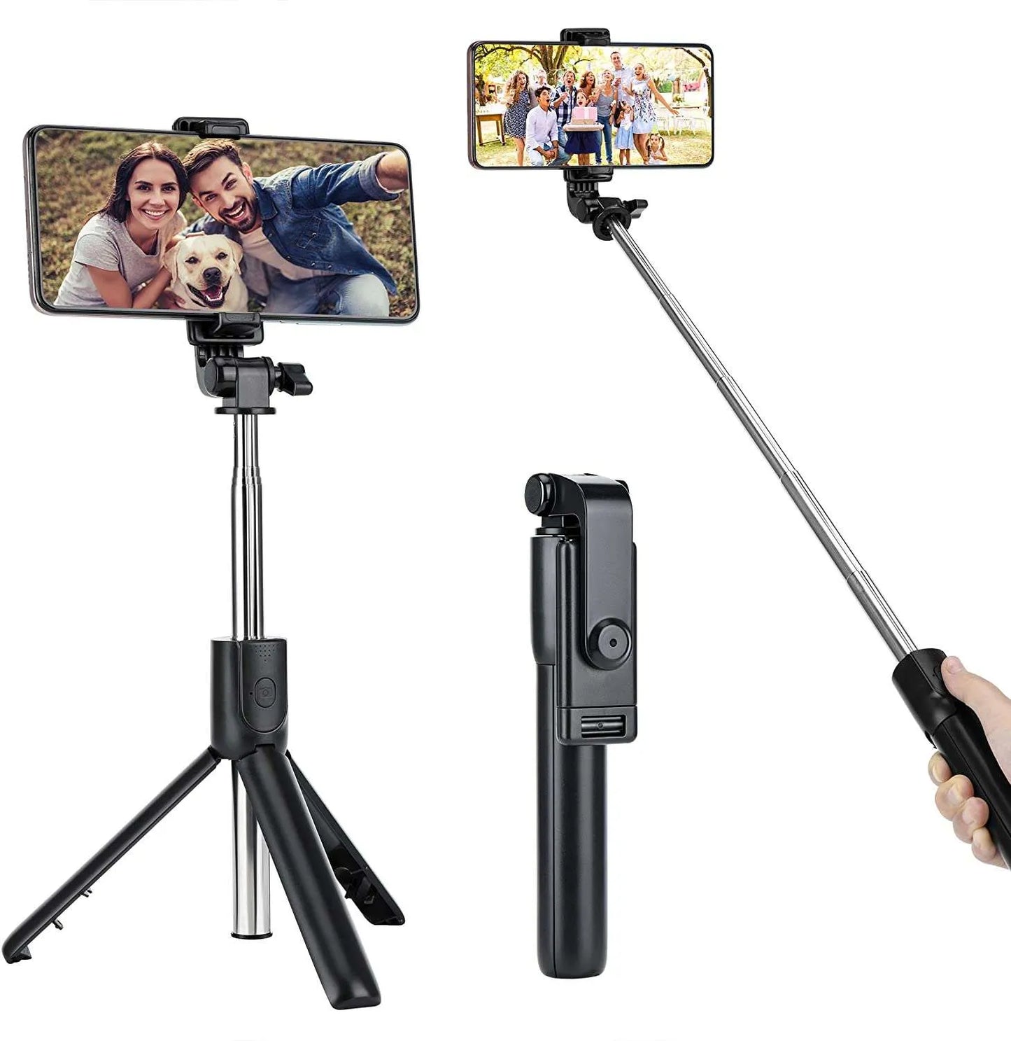 3-in-1 Selfie Stick & Tripod | 360° Rotate | Bluetooth Shutter | 70CM & 110CM | With/Without Light