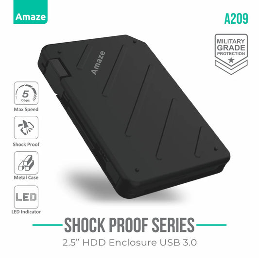 AMAZE SHOCK PROOF 2.5" HDD CASE USB 3.0 | A209