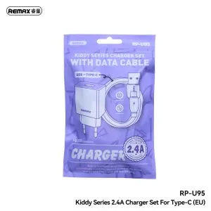 REMAX RP-U95-C 2.4A EU Charger Kiddy Series Charger Set with Cable