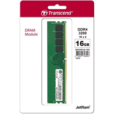 Transcend 16GB DDR4-3200MHz U-DIMM JetRam Desktop Memory JM3200HLE-16G