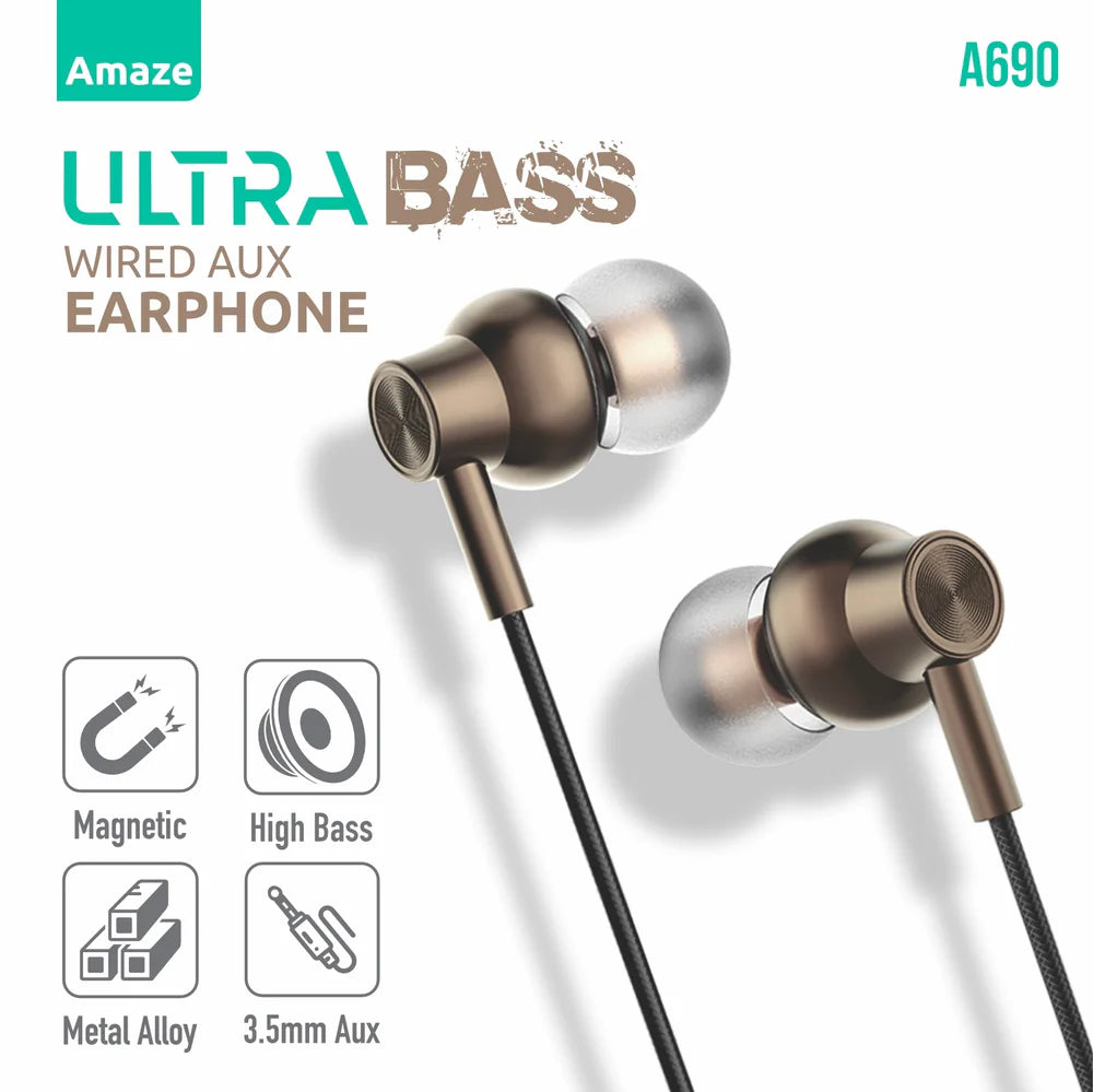 Amaze Ultra Bass Wired Aux Handsfree | A690