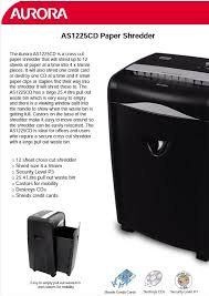 Aurora AS1225CD Paper Shredder