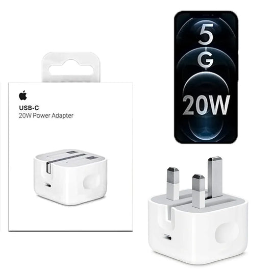 Apple 20W PD Charger: Rapid Charging, Three-Prong Design