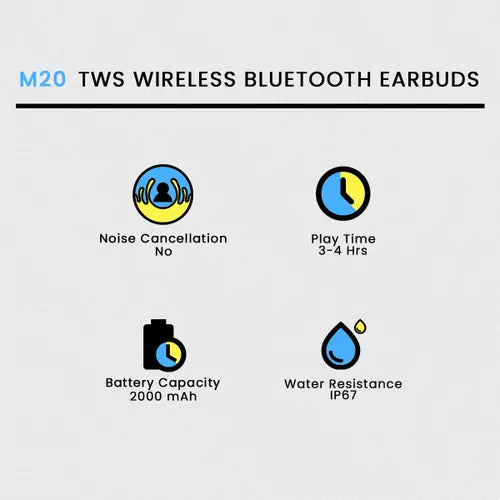 M20 TWS Wireless Bluetooth Earbuds